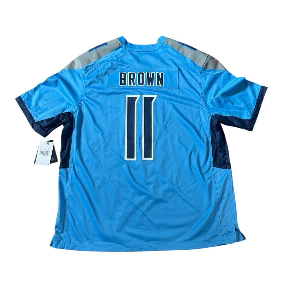 NWT! Nike Men's NFL Football Blue Tennessee Titans AJ Brown 11 Jersey - Size XXL - Picture 3 of 6